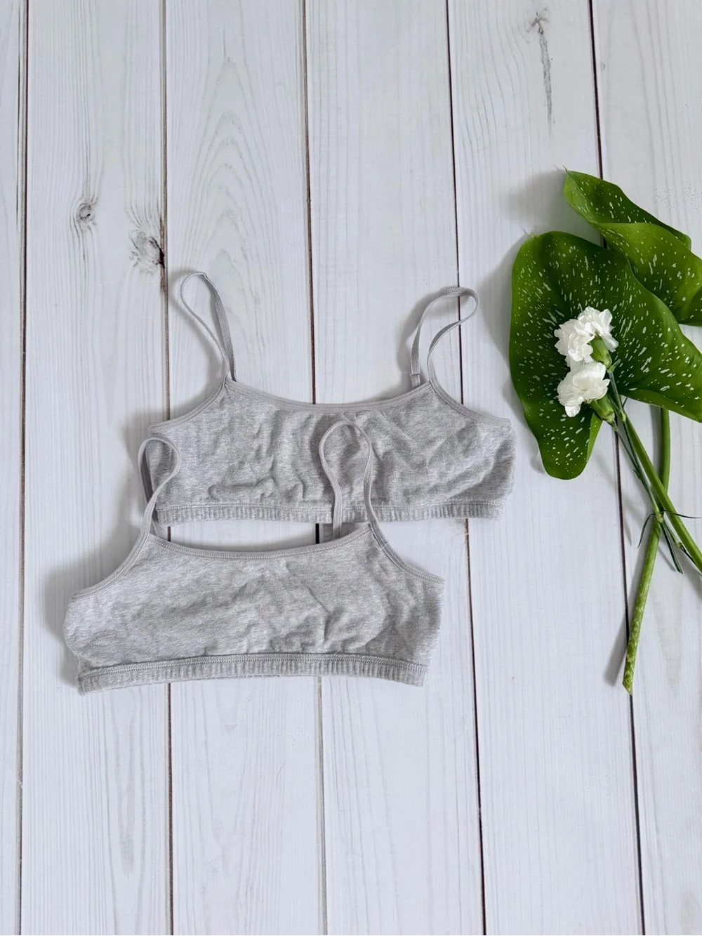 GAP Light Grey Organic Cotton Bralette - 2-Pack
